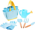 Garden Tool Set with Shovel Small Rake Watering Pot Wooden Handles for Outdoor Planting Soil Digging Weeding Transplanting Play