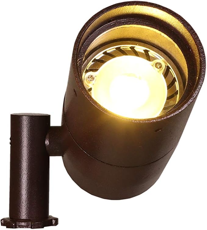 BestPro Lighting Pathway Ight 12V Landscape Lighting 3W LED Modern Bullet Light in Rust Finish (103LED)