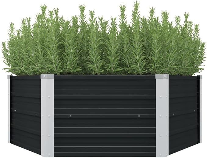 Raised Garden Bed Anthracite 50.8x50.8x17.7 Galvanized Steel