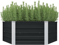 SKM Raised Garden Bed Anthracite 50.8x50.8x17.7 Galvanized Steel