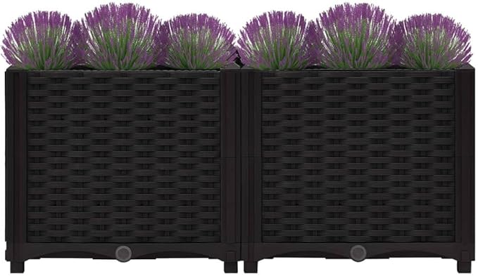 Raised BedGarden Bed Planter Planter Container Vegetable Flower Planter Outdoor Garden Bed Backyard Patio Lawn Balcony 31.5x15.7x15 Polypropylene