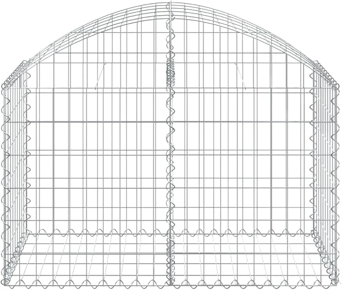 Gabion Basket Silver Galvanized Iron 39.4 x 19.7 x 23.6/31.5 in Rectangular Outdoor Planter Durable Garden Bed for Landscaping