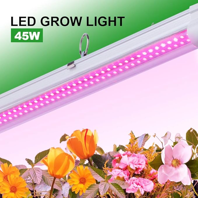 48 Pack LED Grow LightT8 Integrated Growth Tube Lamp 4ft 2160W(45w x 48 11200W Equivalent)Full Spectrum Sunlight ReplacementDouble RowLinkable Design4 Foot Plant Lights for Indoor Plant