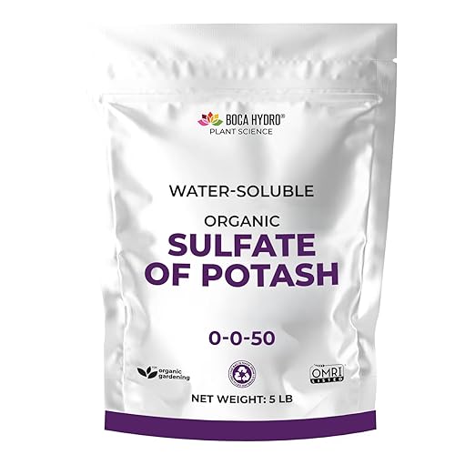 Organic Sulfate of Potash 0-0-50 Water Soluble Plant Food for All Plants Vegetables Flowers and Trees. (5 Lb)