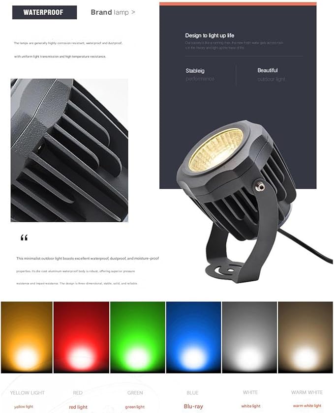 Outdoor Spotlights LED Beam Spot Lights COB Tree Lighting IP65 Waterproof Landscape Floodlights for Garden Villa Courtyard Lawn(Warm White10W)