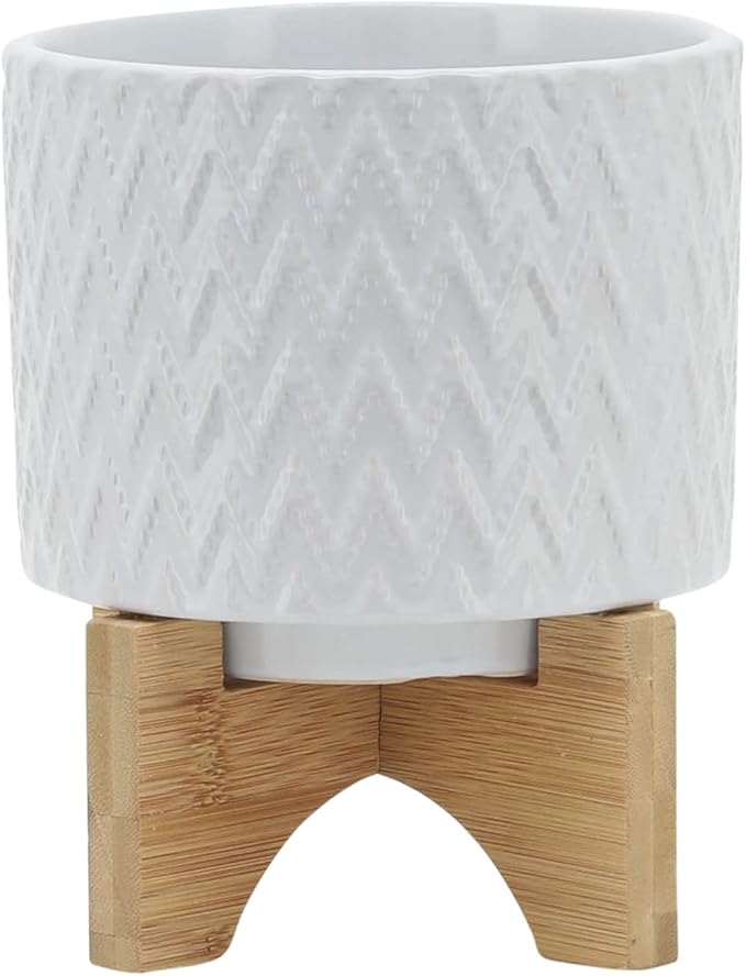 5 Planter W Stand White