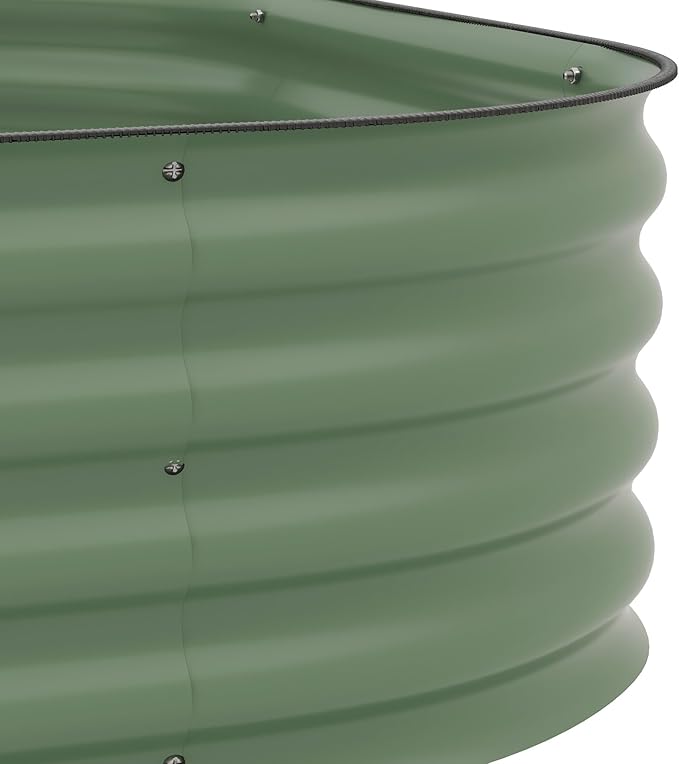 3-Tier Galvanized Steel Raised Garden Bed Kit 62.25 x 43 x 32.25 3 Combining Planter Boxes with Rubber Strip Edging Open Bottom for Backyard Garden Patio Green
