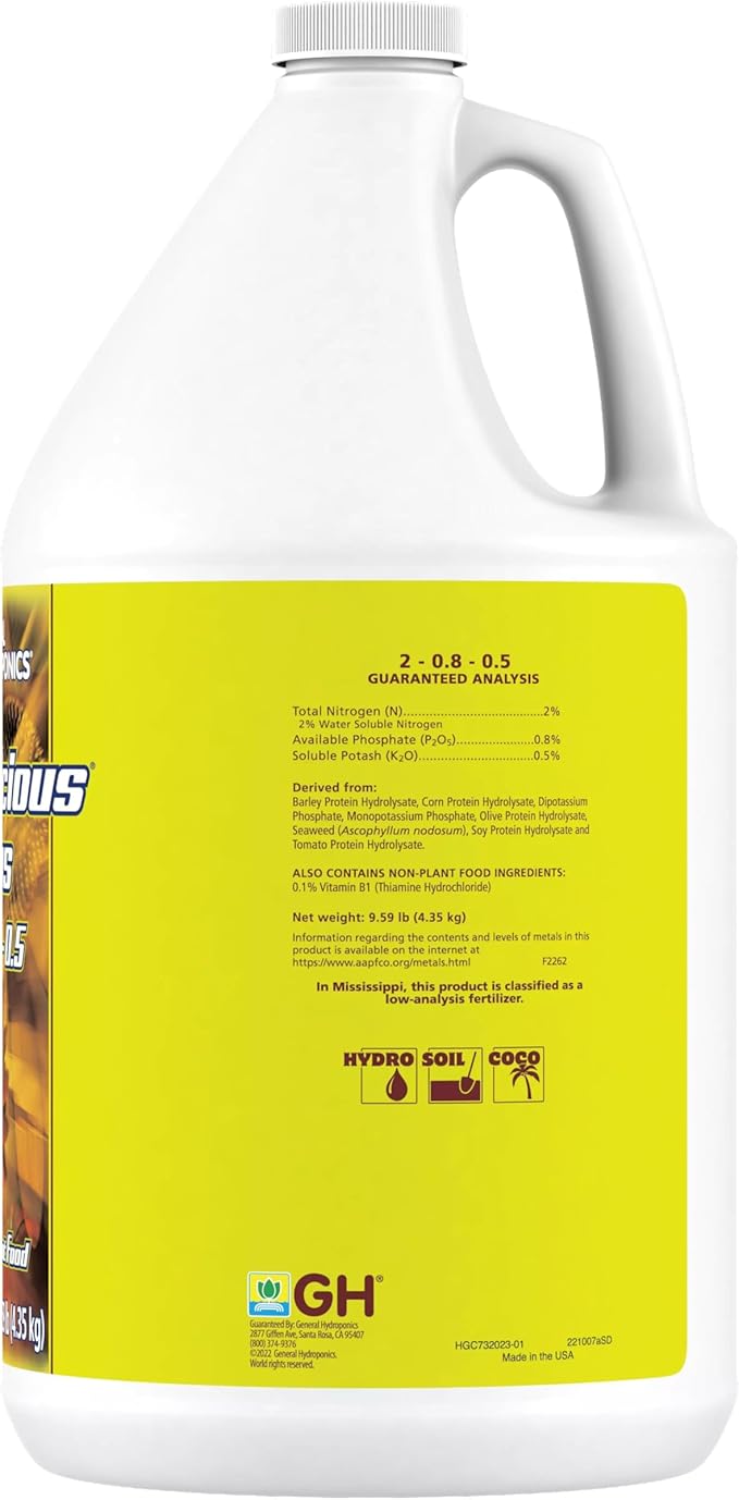 General Hydroponics Floralicious Plus Vitality Plant Food 2-0.8-0.5 1 gal.