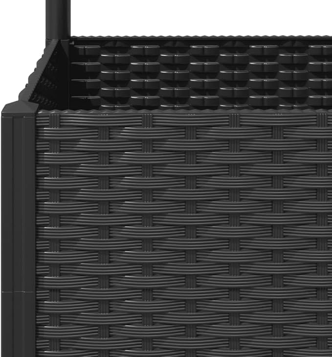 Large Garden Planter with Trellis Black Polypropylene Rectangular Outdoor Planter Box for Climbing Plants UV Resistant 47.2 x 15.7 x 53.5 Inch