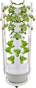 28 Pod Hydroponic Growing Tower Vertical Indoor Garden System with LED Grow Lights &amp Pump 7-Tier Hydroponic Planter Kit Space Saving Herb Vegetable Grower for Home Balcony (Light Green)