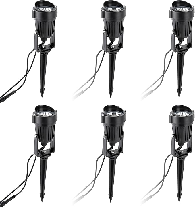 Garden Spotlight with Remote Control 6 Piece Garden Lighting RGB with Ground Spikes for Fences Path Trees Party