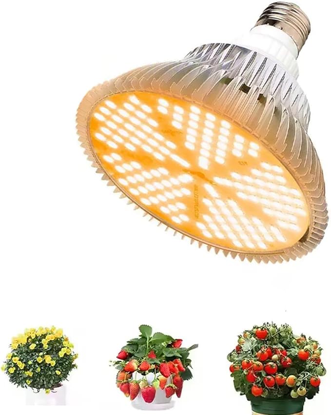 Sxminer 100W LED Grow Light Bulb E26/E27 Base 3000K Warm White Full Spectrum 150 LED Chips for Indoor Plants Seed Starting Succulents Greenhouse Hydroponics - 1 Pack