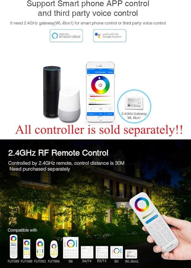 LGIDTECH FUTC01 Miboxer 9W RGB+CCT DC 24V Outdoor LED Garden Spotlight 16 Million Colors ChangingColor Temperature Adjustable