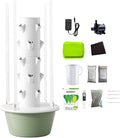 Indoor Hydroponic Garden Tower with LED Grow Lights Self-Watering System Timer Controller Planting Kit for Herbs and Vegetables
