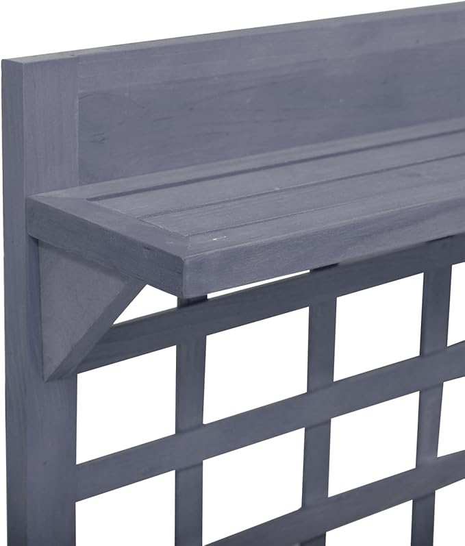 41 Raised Garden Bed with Trellis Tiered Wooden Planter Box on Wheels for Flowers Herbs &amp Vegetables Gray