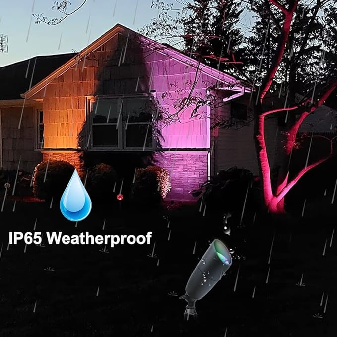 Cheopha MR16 Color Changing Led Bulb 12V Landscape Lighting RGB Landscape Spotlight 5W 16 Colors Waterproof Aluminum Outdoor Landscaping Lights for Christmas Landscape Lighting 1-Pack