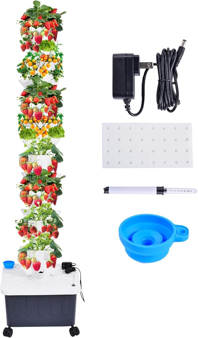 Hydroponic Growing System Tower14 Layered Hydroponic Tower 70 Slots Vegetable Growth Planter Hydroponics Growing System Hydroponics Towers GardenSuitable for Balconies Courtyards Roofs