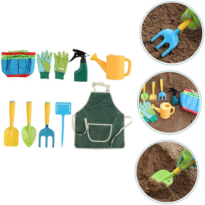 GALPADA 1set Boys and Girls Gardening Tools Set Hand Planting Kit Apron Shovel Rake and Garden Accessories for Boys and Girls Safe and Fun for Toddlers