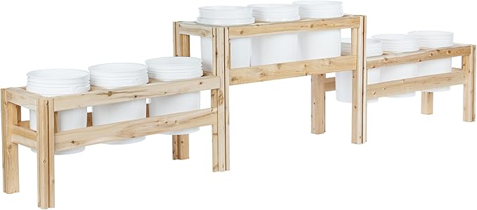 Greenes Fence Two-Tiers Nine Bucket Elevated Cedar Wood Garden Frame 125 in. x 16 in. x 30 in. - Made in USA with North American Cedar