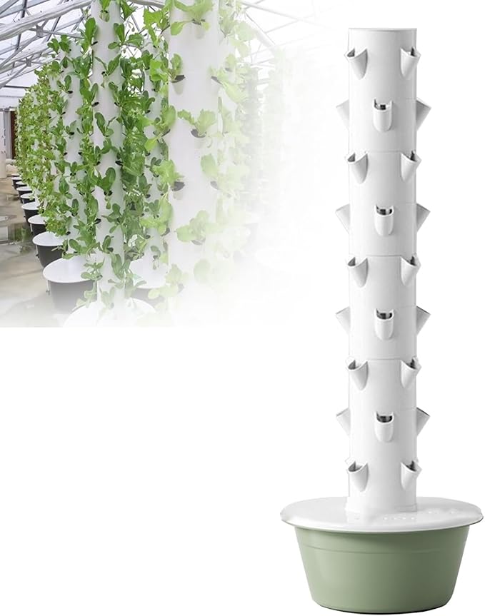 Vertical Hydroponic TowerHydroponic Growing Tower with TankHydroponic Germination Kitwith Hydrating Pump Adapterfor Indoor Herbs Fruits and Vegetables9Layers