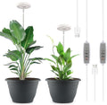 2 Pack 11 Inch Plant Pots with LED Grow LightsIndoor Flower Pots with Full Spectrum Dimmable LightsDrainage Holes &amp PlugSoil Moisture Meter IncludedModern Planters for Home Office