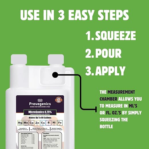 MicroGenics 0.75% | 32 fl. oz. | Contains .75% Magnesium .75% Manganese .75% Zinc .75% Copper .75% Boron .75% Nickel and .75% Iron | Liquid Fertilizer | Makes up to 60 Gallons