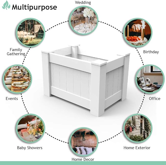 SunnyRoyal31 X 20 X 20 Garden Box Kit Vinyl Planter Raised Box Raised Bed Plastic Gardening Storage for Indoor/Outdoor Growing Vegetable 4Packs