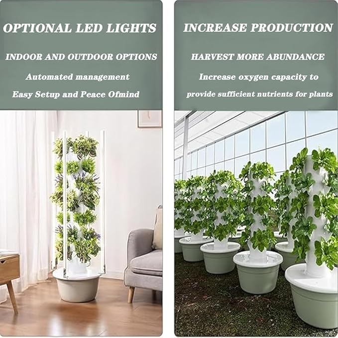 Premium Vertical Hydroponic Growing System - Indoor Hydroponic Tower Kit with Germination Supplies for Herbs Vegetables &amp Fruits(Size:9 Layer)