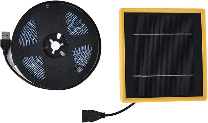 Solar Panel LED Grow Light Full Spectrum 5V Grow Light Strip 5M Waterproof 2835 LED Chip Phyto Lamps 16.4ft Flower Seed Hydroponic Light For Indoor Plants Greenhouse Hydroponic Seedling Growing Lamp