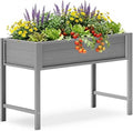 YEFU Standing Garden Bed No-Bending: 48x24x30 Inch Elevated Planter Box with Legs for Vegetables Herbs Flowers - Waist-High/UV-Resistant HIPS - 385lbs Capacity for Patio Balcony Use (Grey)