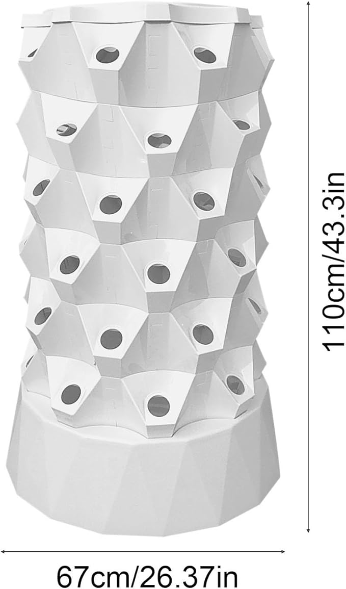 Hydroponic Tower 6 Layer 48 Pod | Vertical Hydroponic Garden Tower | Hydroponics Growing System Towers | Indoor Vertical Farming Towers Kit | Suitable For Fruits And Vegetables (No Seedlings Included)