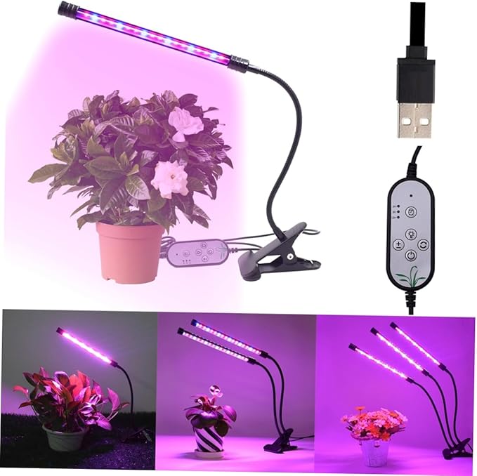 9w Led Grow Light Full Dimmable Levels Timing Plant Grow Light for Indoor Plants Single Head Gooseneck