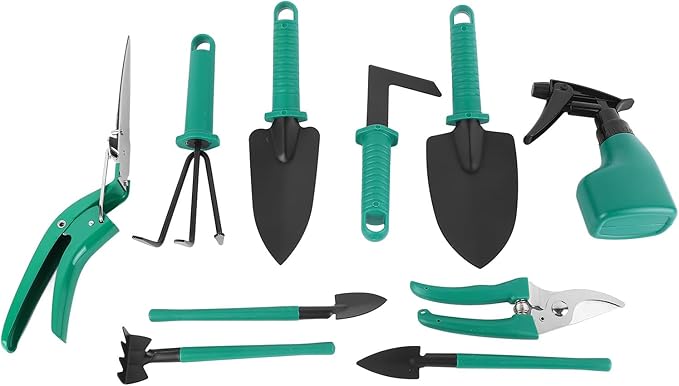Garden Tool Set Portable Garden Shovel Rustproof 10 Pieces Durable for Garden