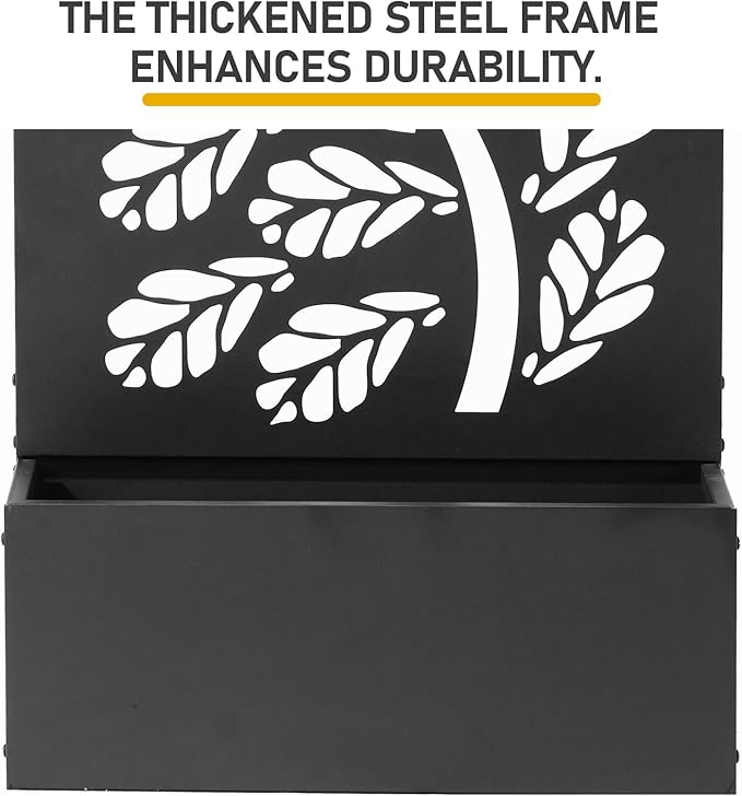 Metal Garden Bed with Trellis 43 Inch Height Metal Planter Box with Trellis Garden Box for Climbing Plants Vegetable Metal Garden Bed with Drainage Holes