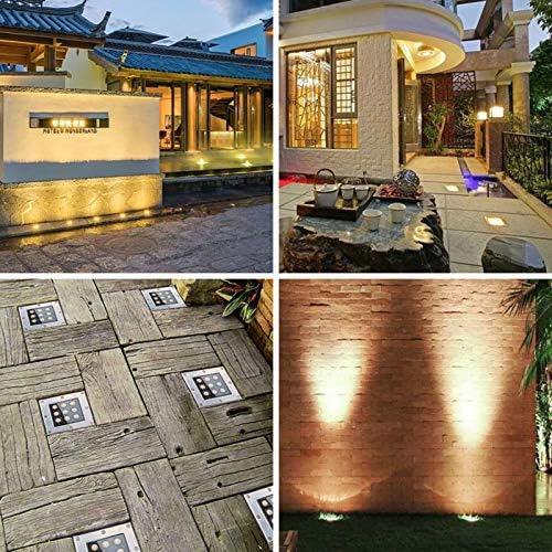 Outdoor Landscape Spotlights LED Underground Light Waterproof Stainless Steel Spotlight for Sidewalks Squares and Parks 3W Warm White Light with 7 Colors