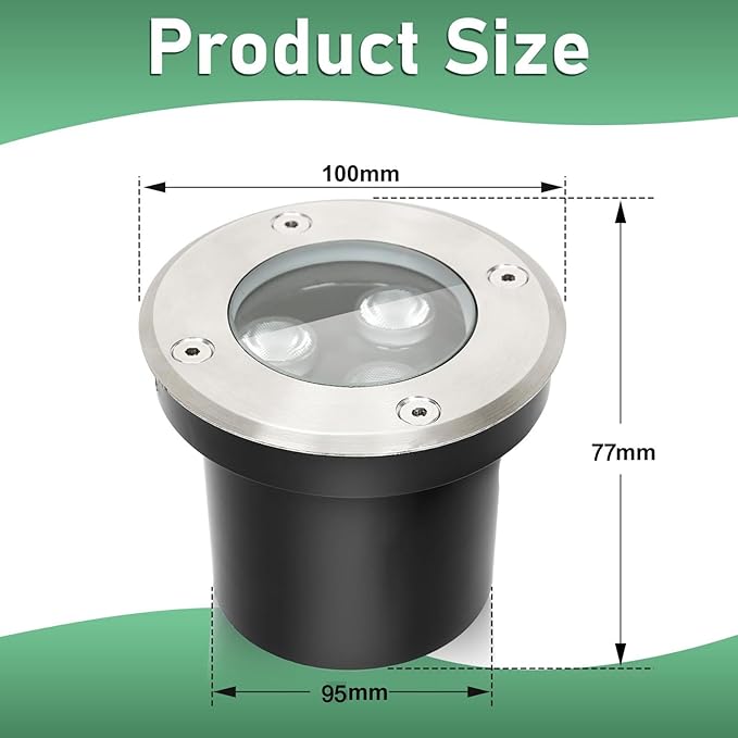 4PCS In-Ground Spotlight - LED Outdoor Spotlights IP67 Waterproof Recessed Outdoor Spotlight Recessed LED Ground Spotlight For Garden Pool Plants And Outdoor Lighting(Warm White3W(12v))