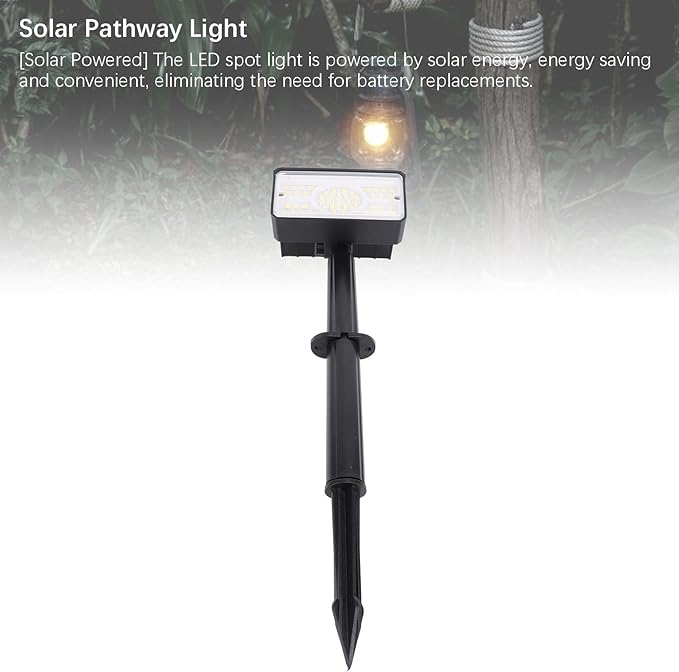 Outdoor Waterproof Spotlights 49 LEDs Solar Landscape Light - Bright Illumination IP65 Weather Ideal for Garden Yard Lawn (White Light)