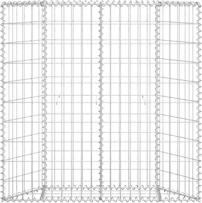 Trapezium Gabion Raised Bed Galvanized Steel 39.4x7.9x39.4 hWeight-19 lbs