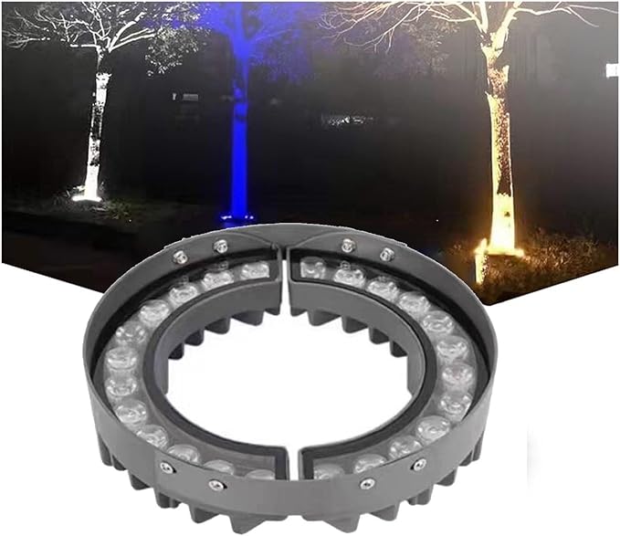 12W Led Ring Tree Hug Light - 220V Outdoor Garden Colorful Tree Lighting Waterproof IP65 Die Cast Aluminum Outdoor Tree Spotlight Garden Courtyard Landscape Lamp(Red)