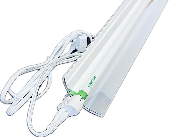 Grow Light Strip 4 Ft 54W 6500K Full Sun Spectrum 2-Pack Single Bulb with 4in Wide Reflector