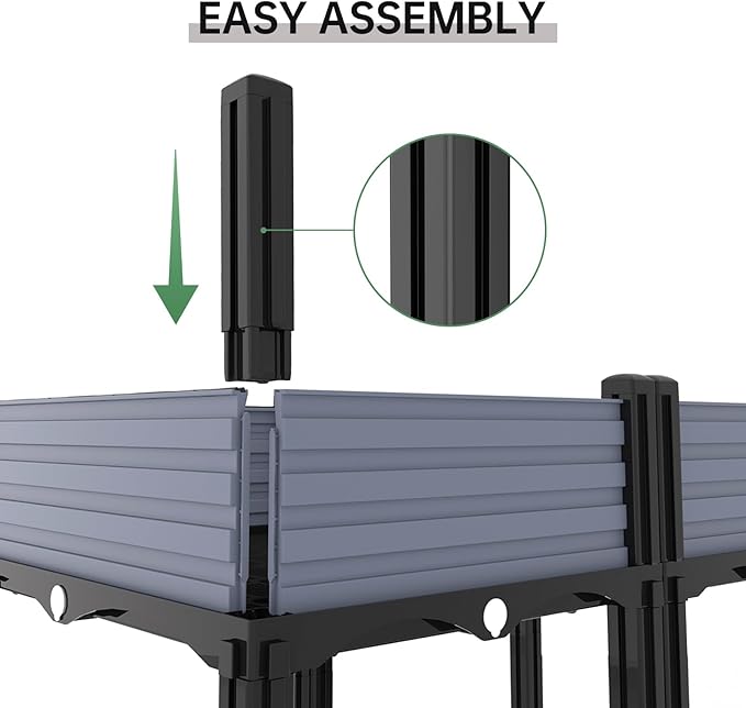 Planter Box Raised Garden Bed with Reinforced Support Rods Drainage Grid Multi-Combination Options for Vegetables Flowers and Herbs Ideal for Balcony and Patio Gardening