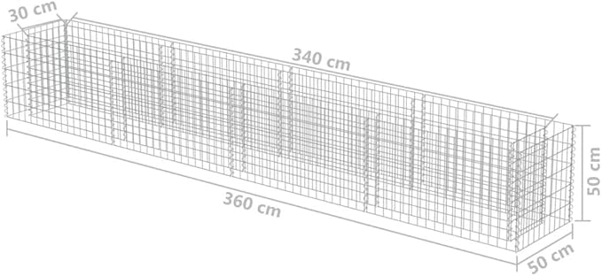 Outdoor Garden Gabion Basket Planter Raised Vegetable BedSteel Garden Decoration Raised Bed Galvanised Steel 141.7x19.7x19.7