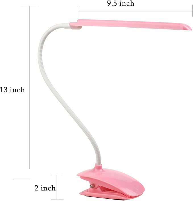 Grow Lamp for Plants 6W Adjustable Clip Desk Plants Grow Lights Lamp Bulb Clamp 360° Flexible Gooseneck for Indoor Plants (6W Pink)