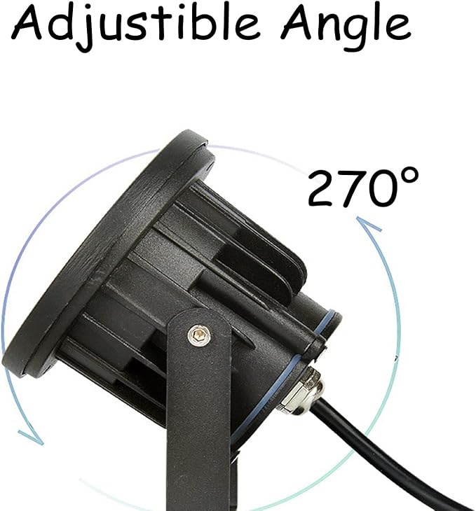 Kiven IP65 Waterproof LED Landscape Up Down Light Black Decorative Spotlight with Plug-in Cord and Timer for Indoor Outdoor Yard Step Statue LED Lawn Light (5W Cool White)