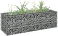 Gabion Raised Bed Galvanized Steel 35.4x11.8x11.8 Silver Garden Planter Box Outdoor Raised Garden Bed for Flower and Vegetable Garden