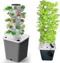 Hydroponics Growing System Hydroponic Growing Kits 15/20/25/30 Pods Hydroponics Tower Aeroponics Grow Kit Hydroponics Tower with Hydrating Pump Adapter Net Pots Timer for Fruit