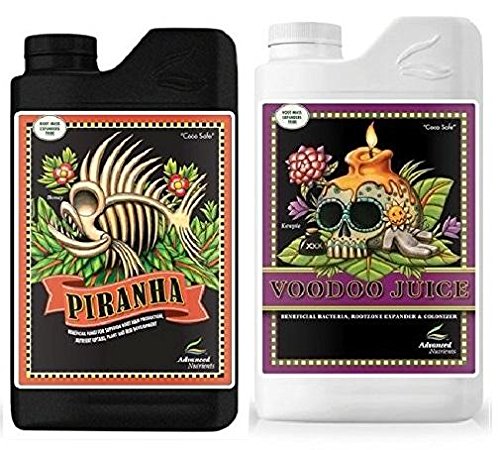 Advanced Nutrients Voodoo Juice and Piranha 1 Liter Bundle with Conversion Chart and 3ml Pipette
