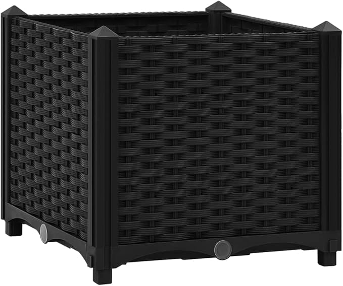 Raised BedOutdoor Planting BoxesIndustrial Rustic PlanterRaised Beds for GardeningPlantersfor Backyard Patio Balcony Garden15.7x15.7x15 Polypropylene