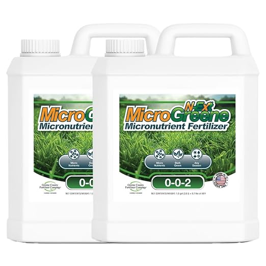 MicroGreene 0-0-2 - Micronutrient Supplement with Bio-Stimulants - 2 Gallon Pack (256 oz) Ccovers up to 42600sq ft - Stimulate Roots and Soil Activity Increase Plant Health Improve Soil Fertility a