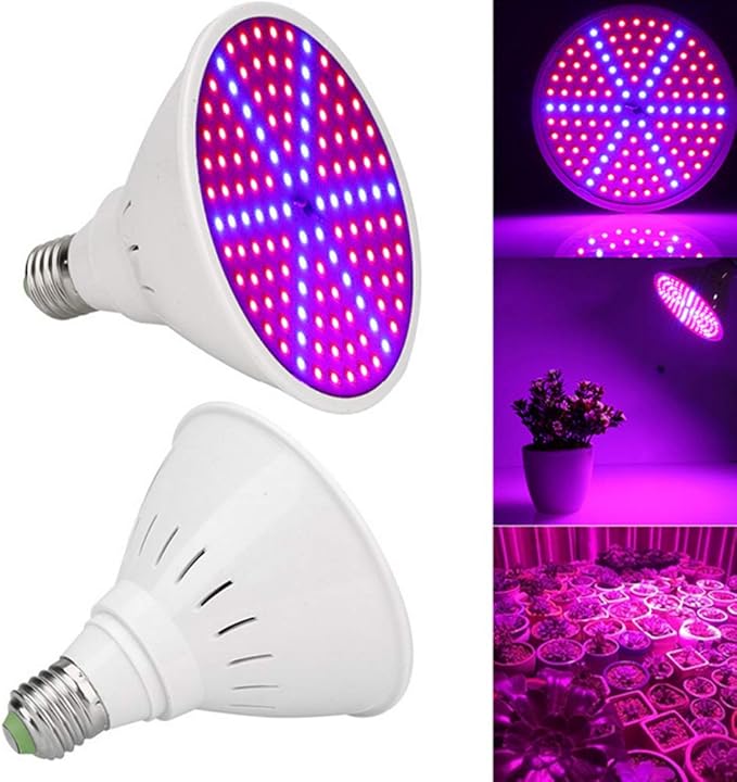 LED Grow Light AC 85-265V 8W LED Plant Bulbs 126 LEDs Clip Desk Lamp Full Spectrum with 360 Degree Flexible Gooseneck Light for Office Home Indoor Garden Greenhouse